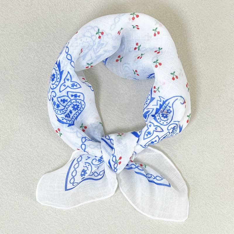 Cherry & Paisley Floral Bandana