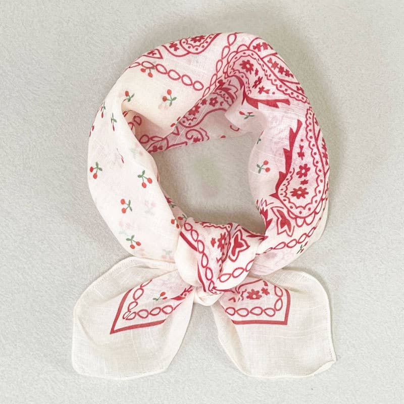 Cherry & Paisley Floral Bandana