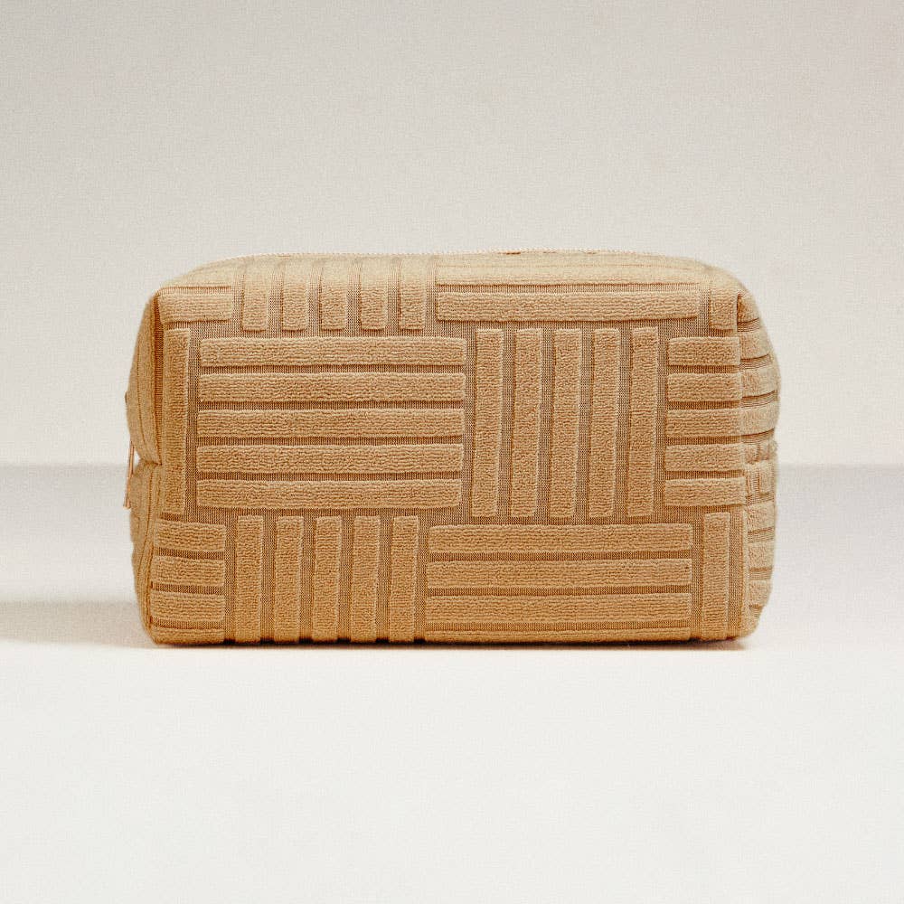 Grid Pattern Cosmetic Pouch Bag