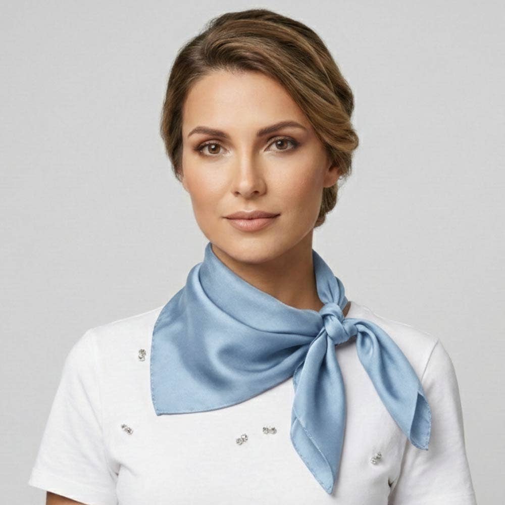 Classic Solid Silky Square Scarf