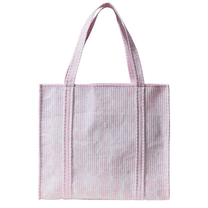 Large Handmade Seashell Pattern Quilted Carryall Tote Bag