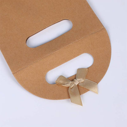 3 Colors Self Seal Flip Top Kraft Paper Bag w/ Ribbon Bow