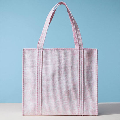 Large Handmade Seashell Pattern Quilted Carryall Tote Bag