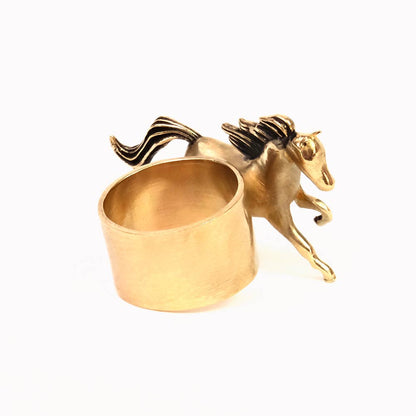 Brass Horse Bandana Ring