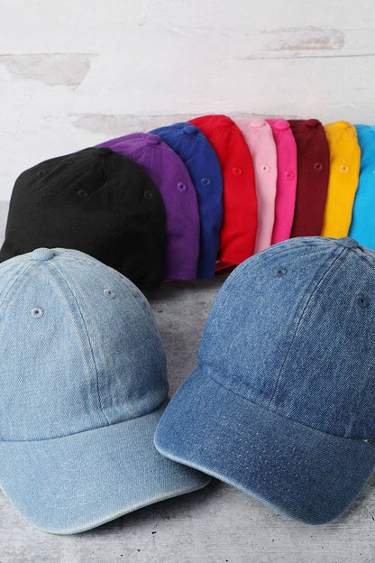 Kids Washed Low Profile Cotton Baseball Cap