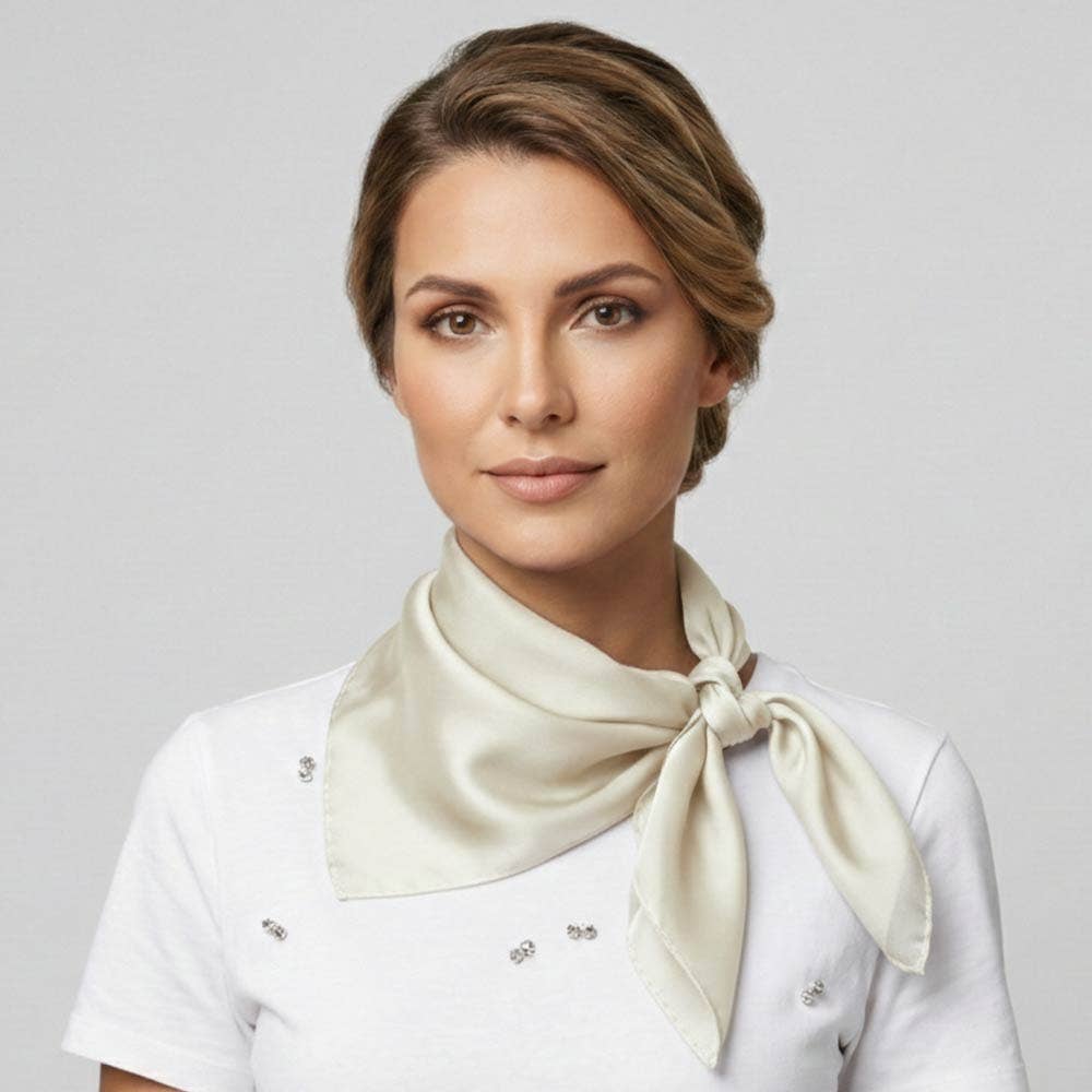 Classic Solid Silky Square Scarf
