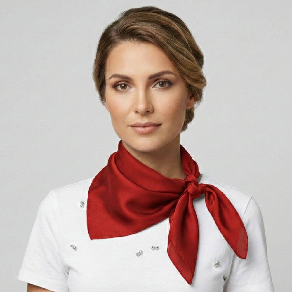 Classic Solid Silky Square Scarf