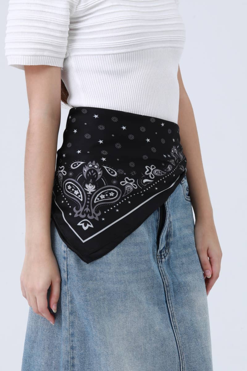 Celestial Floral & Paisley Print Bandana
