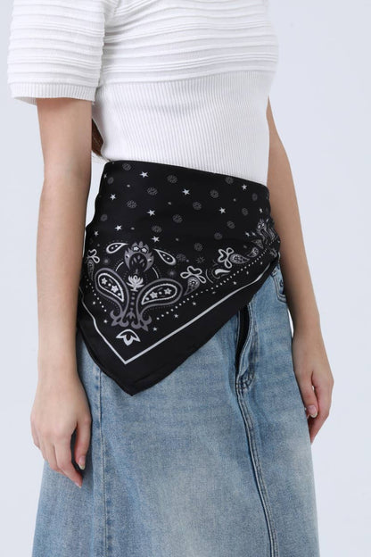 Celestial Floral & Paisley Print Bandana