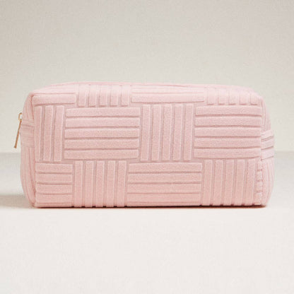 Grid Pattern Cosmetic Pouch Bag