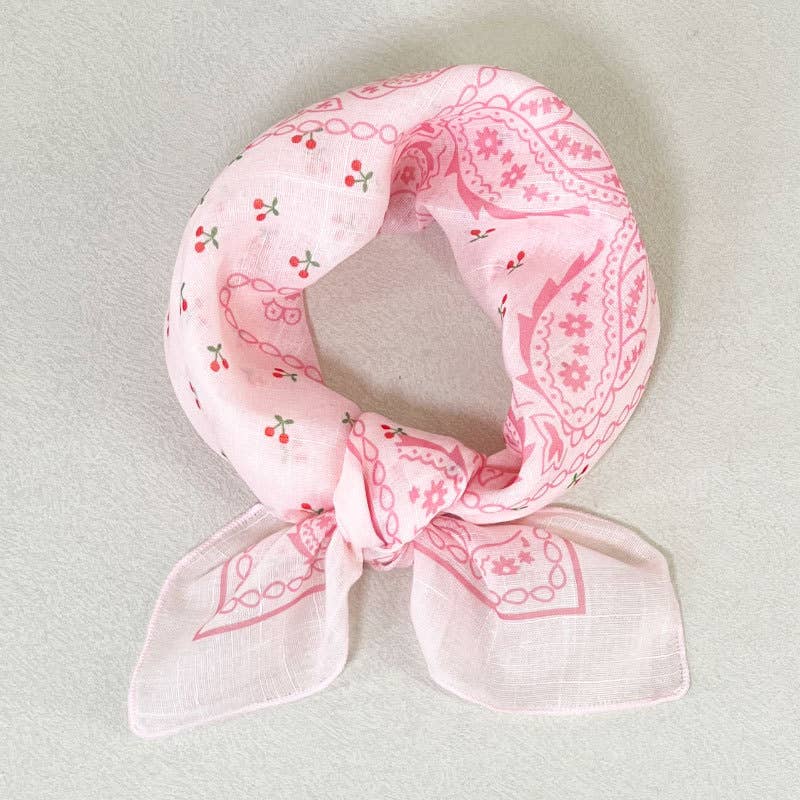 Cherry & Paisley Floral Bandana