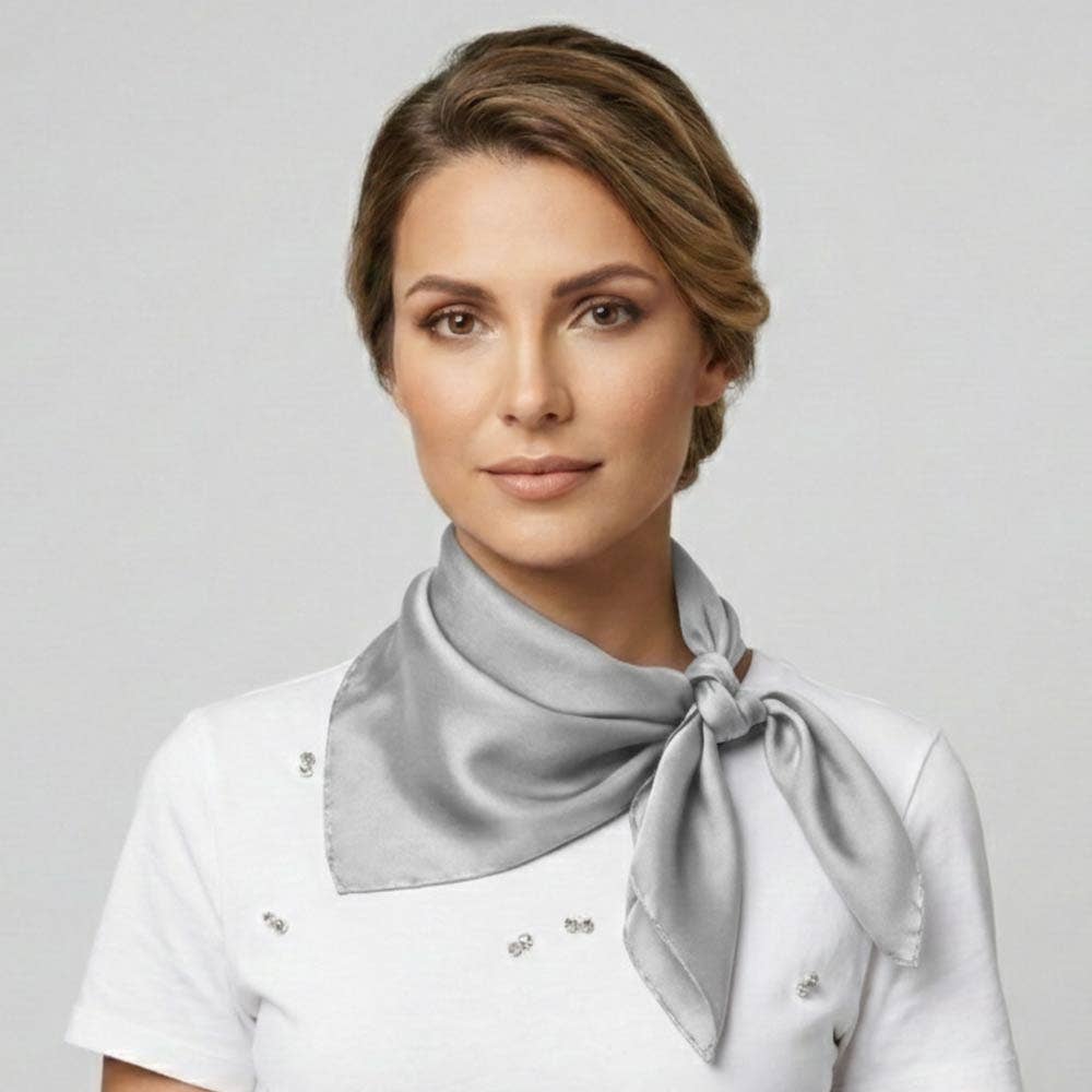 Classic Solid Silky Square Scarf