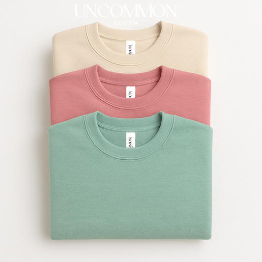 Youth Crewneck Sweatshirt – Sublimation Blank (Sandstone, Rosé, Seafoam)