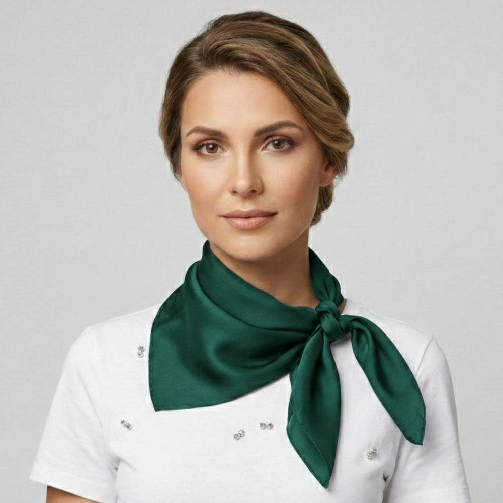 Classic Solid Silky Square Scarf