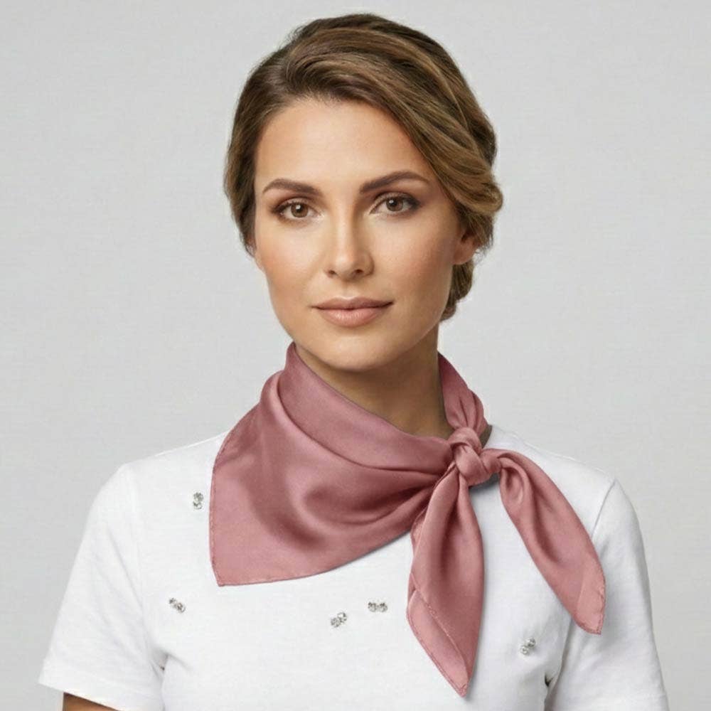 Classic Solid Silky Square Scarf