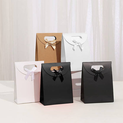 3 Colors Self Seal Flip Top Kraft Paper Bag w/ Ribbon Bow