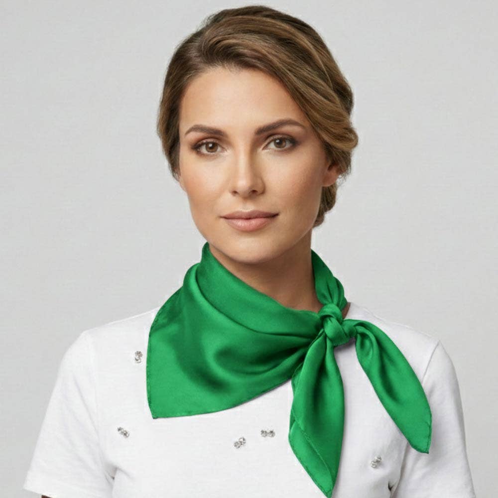 Classic Solid Silky Square Scarf