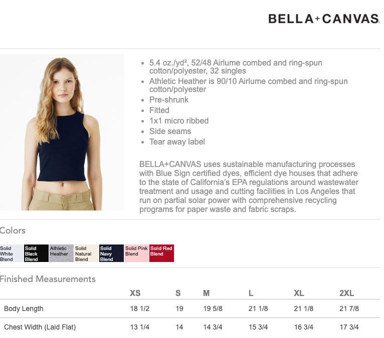 Bella + Canvas Ladies' Micro Ribbed Racerback Tank 1019