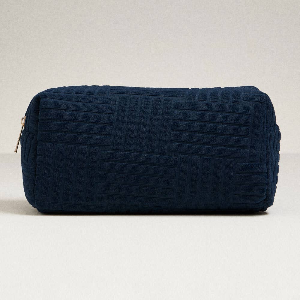 Grid Pattern Cosmetic Pouch Bag