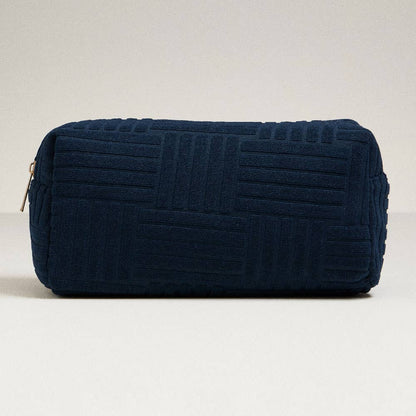 Grid Pattern Cosmetic Pouch Bag