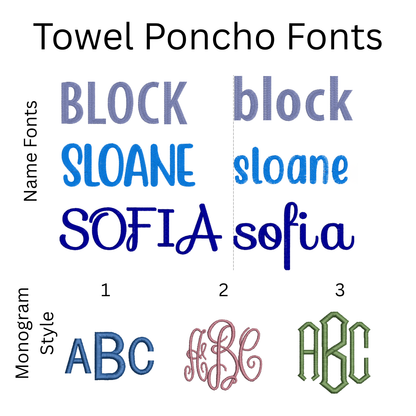 PREORDER Kids Poncho Name or Monogram Embroidery