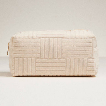 Grid Pattern Cosmetic Pouch Bag