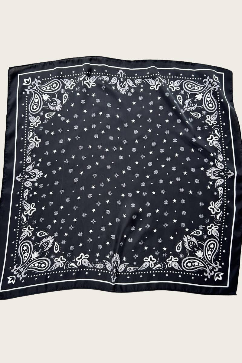 Celestial Floral & Paisley Print Bandana