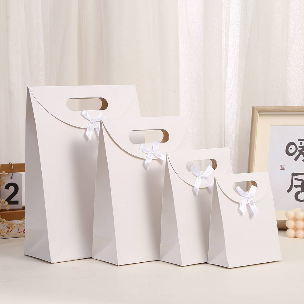 3 Colors Self Seal Flip Top Kraft Paper Bag w/ Ribbon Bow