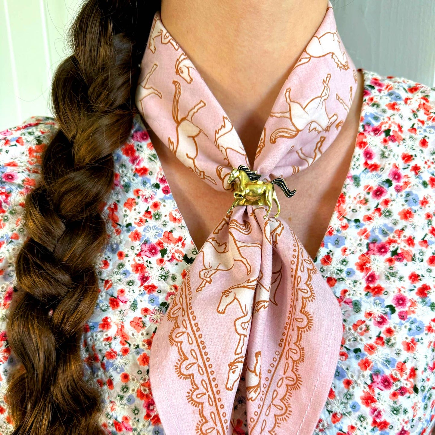 Brass Horse Bandana Ring