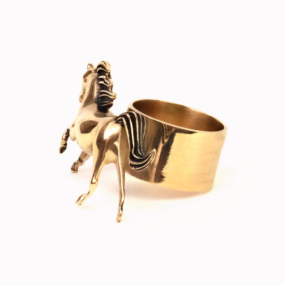 Brass Horse Bandana Ring