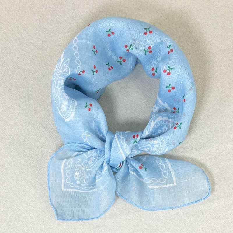 Cherry & Paisley Floral Bandana