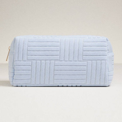 Grid Pattern Cosmetic Pouch Bag