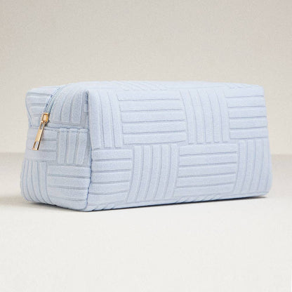 Grid Pattern Cosmetic Pouch Bag