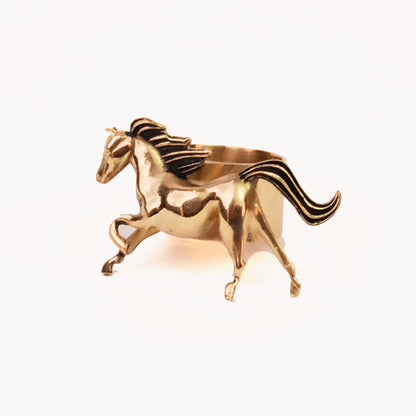 Brass Horse Bandana Ring