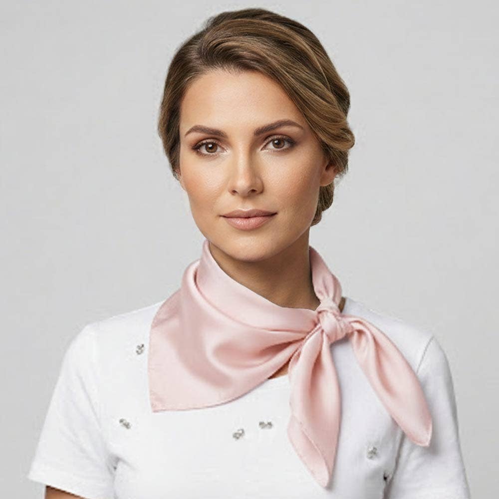Classic Solid Silky Square Scarf