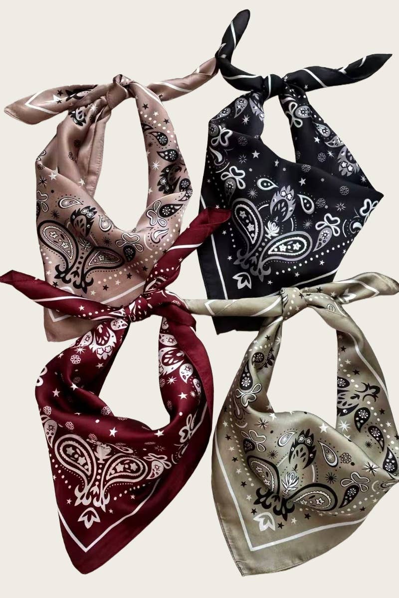 Celestial Floral & Paisley Print Bandana