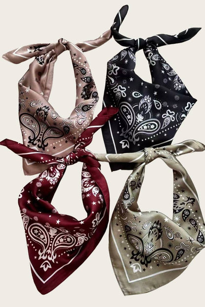 Celestial Floral & Paisley Print Bandana