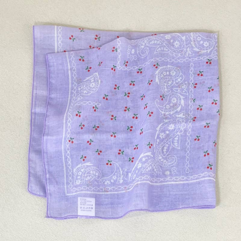 Cherry & Paisley Floral Bandana