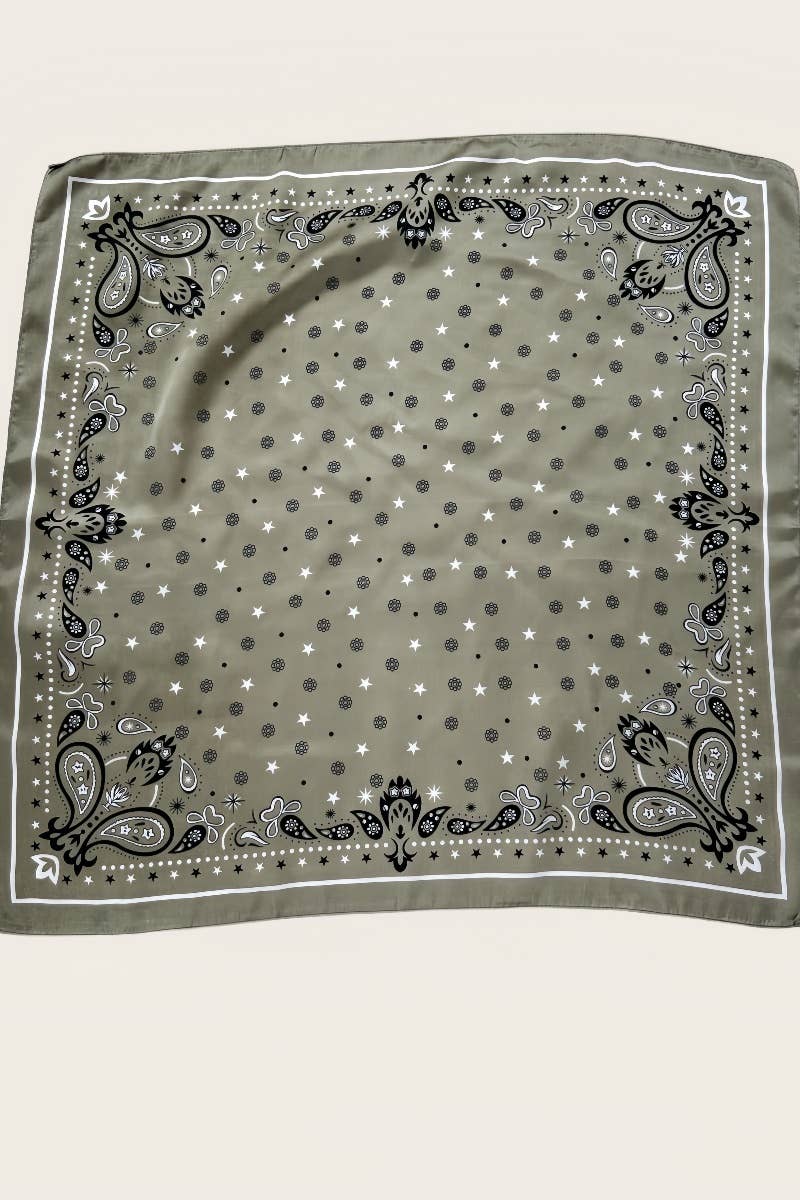 Celestial Floral & Paisley Print Bandana