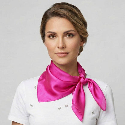 Classic Solid Silky Square Scarf