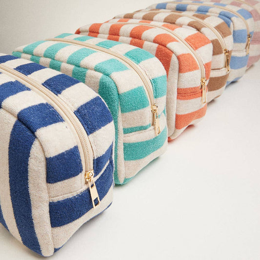 Striped Pattern Cosmetic Pouch Bag