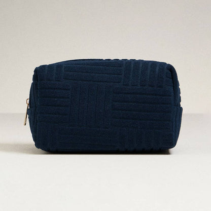Grid Pattern Cosmetic Pouch Bag