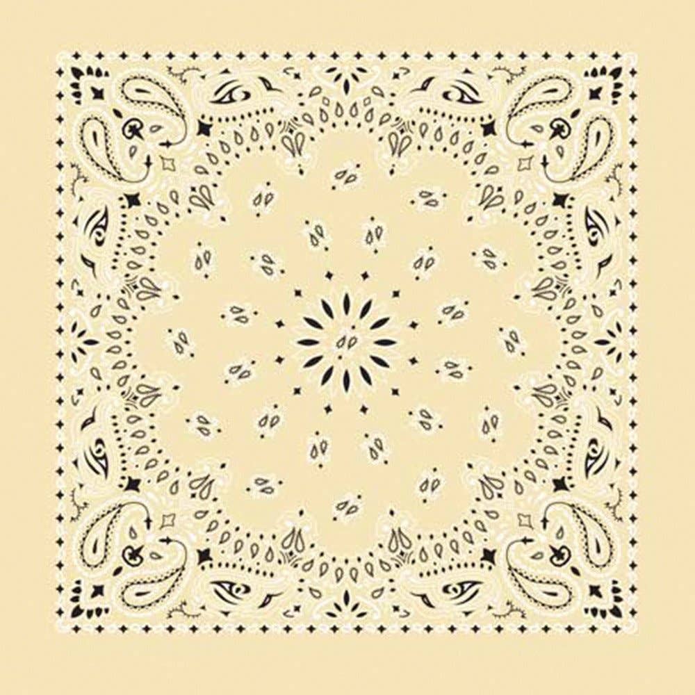 Made in the USA - Beige Paisley Bandana