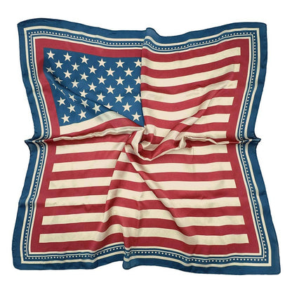 American USA Flag Print Square Scarf