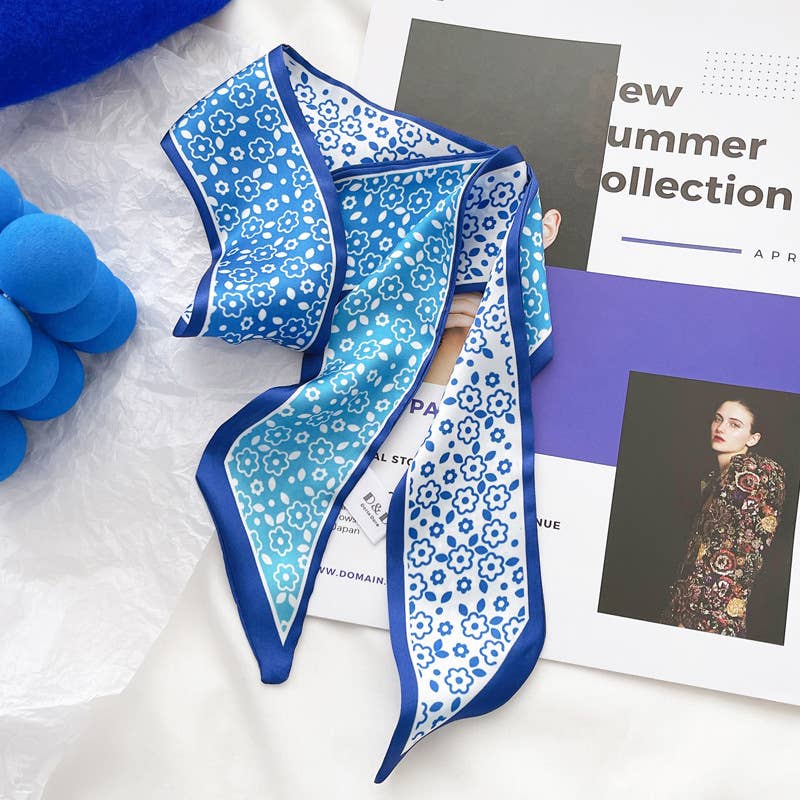 Elegant blue pattern scarf