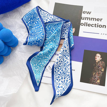 Elegant blue pattern scarf