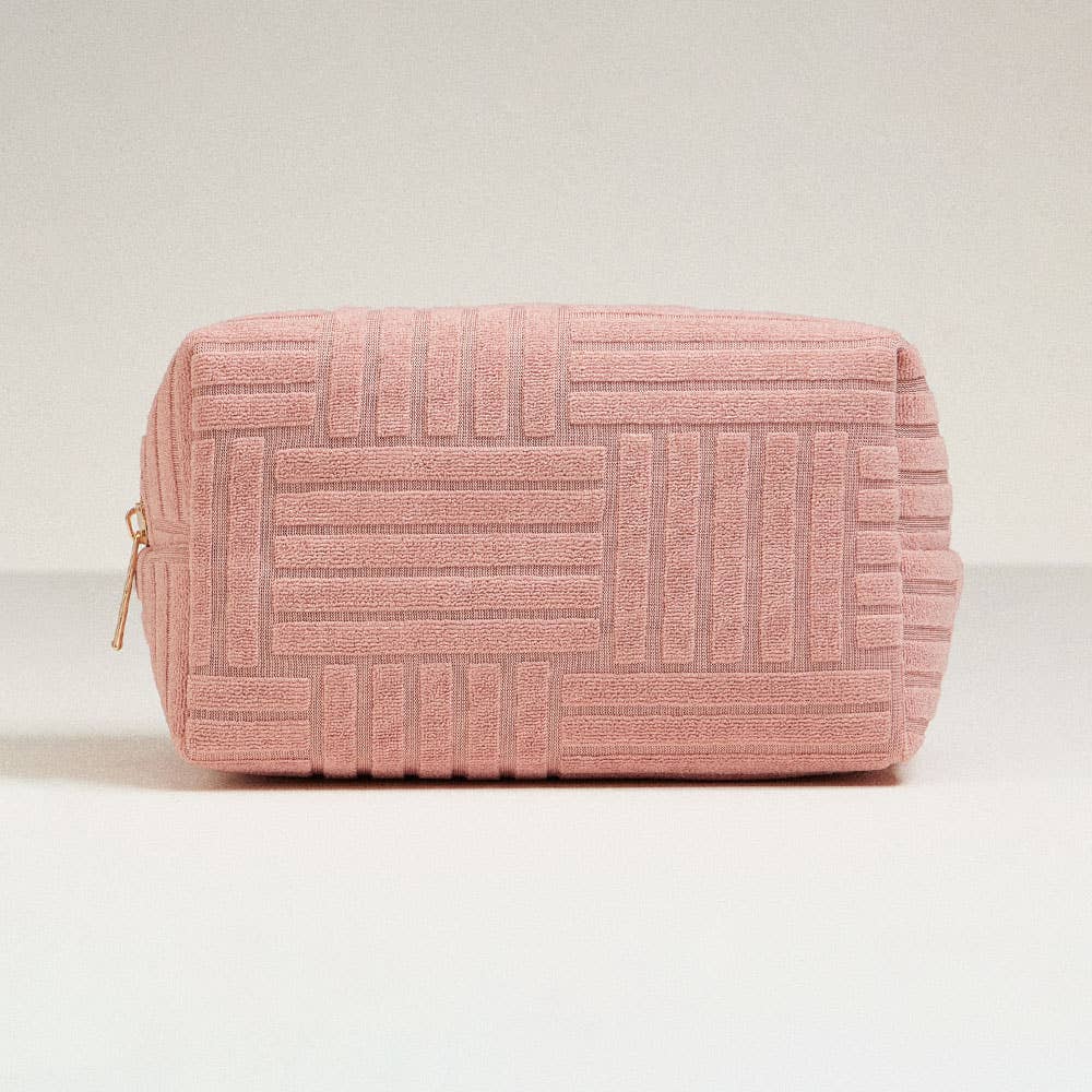 Grid Pattern Cosmetic Pouch Bag