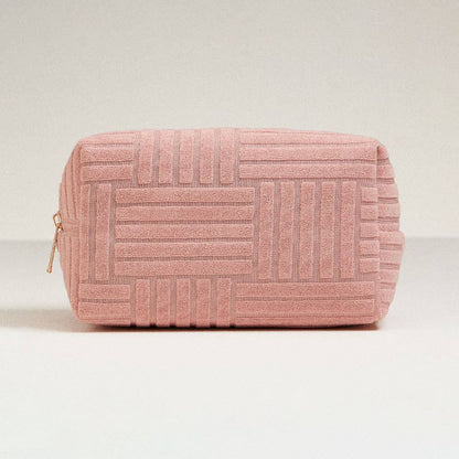 Grid Pattern Cosmetic Pouch Bag