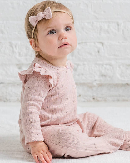 Organic Pointelle Footed Romper