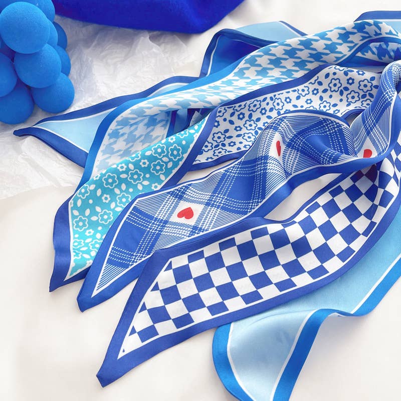 Elegant blue pattern scarf